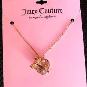 Gorgeous Juicy Coutour Rhinstone Pink Heart with Golden Chain. ♥